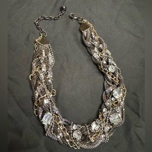 Rhinestone Necklace Gunmetal